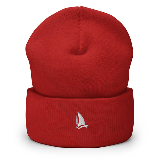 Classic Sailer Cuffed Beanie in Black, front view (6)