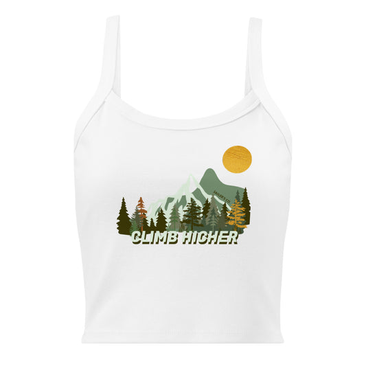 No Limits Climb Higher Crop Tank Top in Solid Black Blend, front view (5)