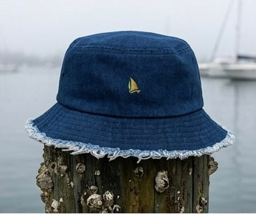 Inspired Sailer Distressed Denim Bucket Hat