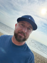 Classic Trucker Straight Cap in Black/White, product photo