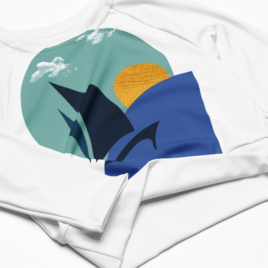 Daring Sunset Long-Sleeve Crop Rashie, detail view