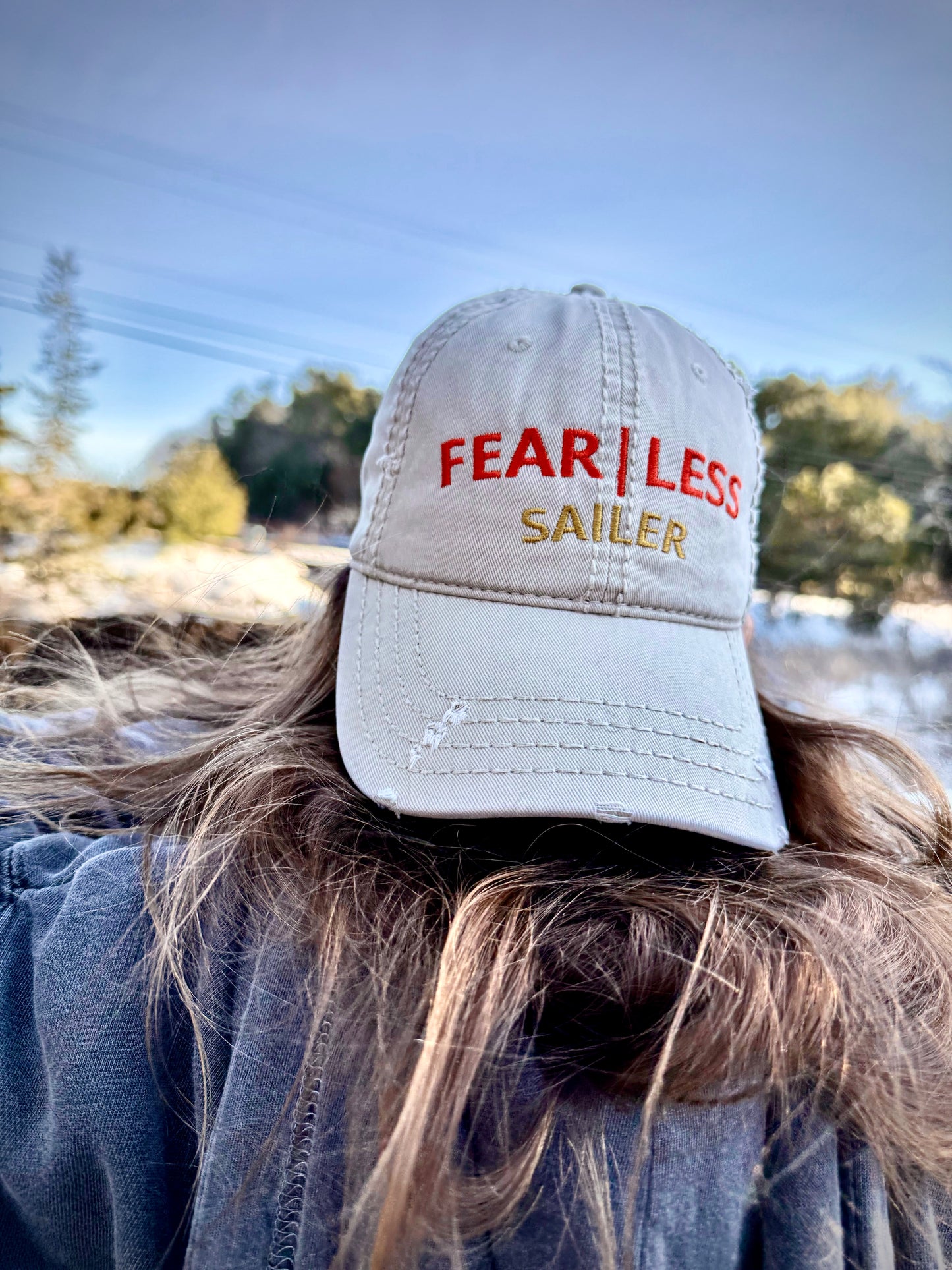 Inspired Fearless Sailer Distressed Dad Hat