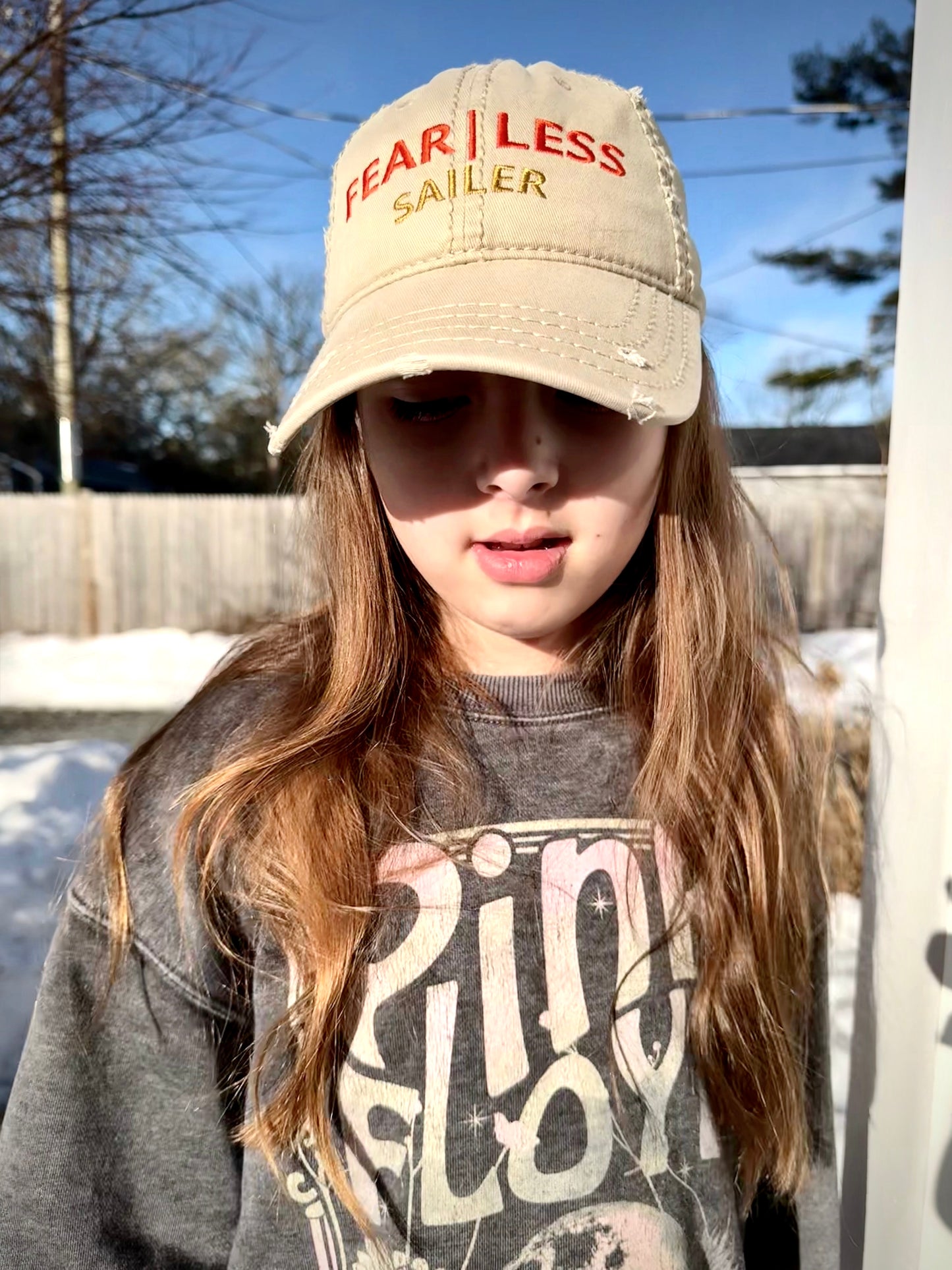 Inspired Fearless Sailer Distressed Dad Hat