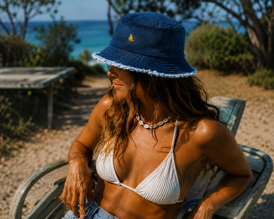 Inspired Sailer Distressed Denim Bucket Hat
