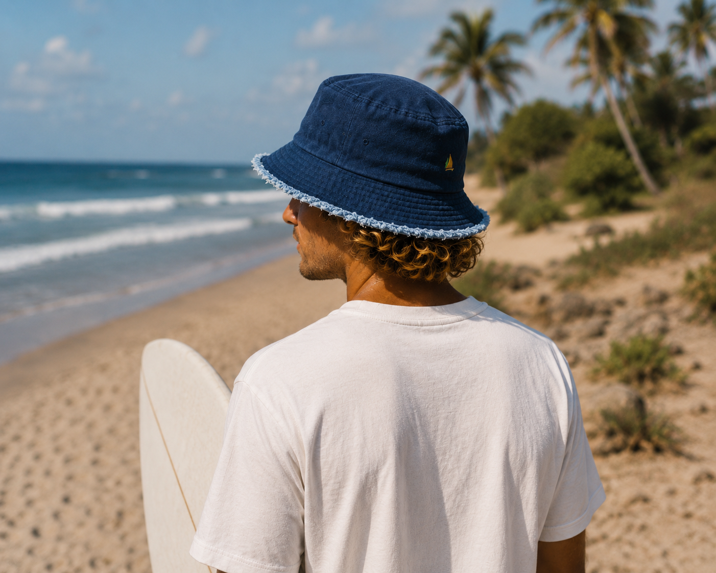 Inspired Sailer Distressed Denim Bucket Hat