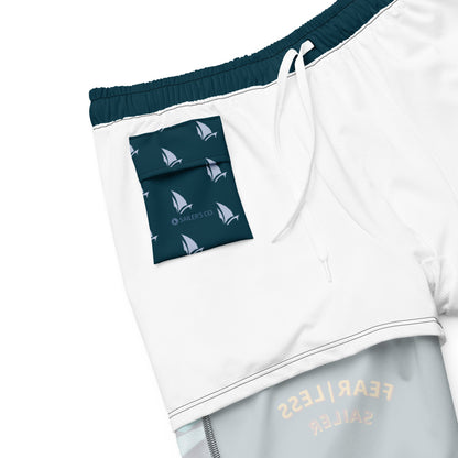 Inspired Fearless Swim Trunks Night in navy, close-up detail of waistband and pocket