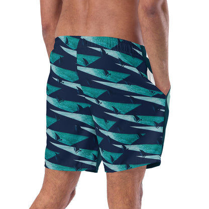 Inspired Fearless Swim Trunks Night in navy, right back view