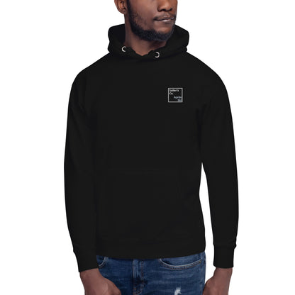 Après Ski Premium Fleece Hoodie in Black, men's front view on model