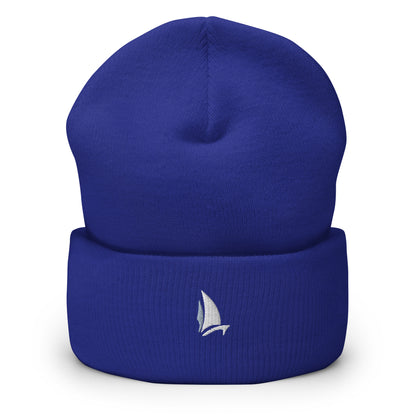 Classic Sailer Cuffed Beanie in Black, front view (3)