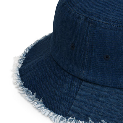 Inspired Sailer Distressed Denim Bucket Hat, detail view