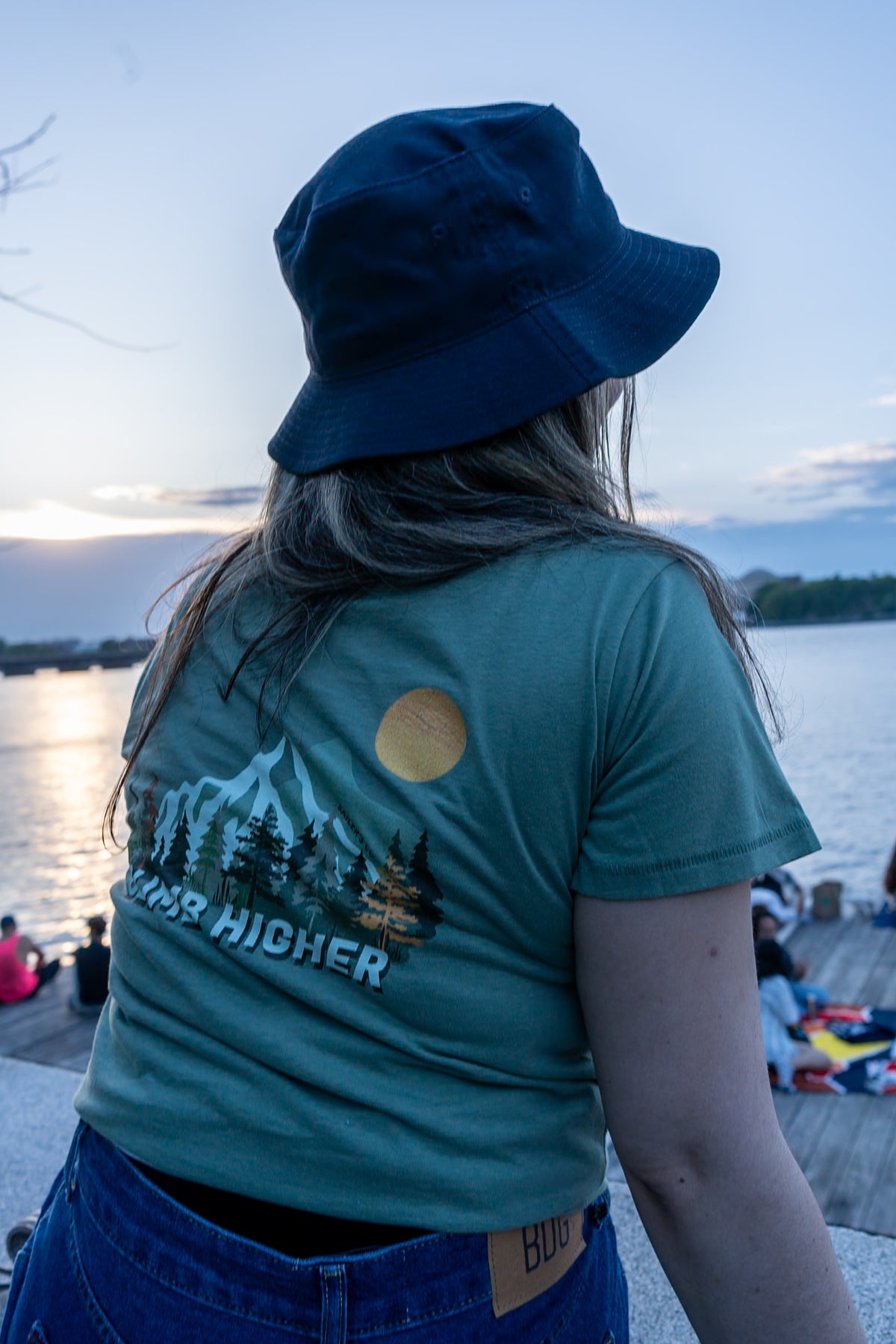 No Limits Climb Higher High-Waisted T-Shirt in Pine, product photo