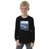 No Limits Nowhere Fast Kids Long-Sleeve T-Shirt in Black, front view on model