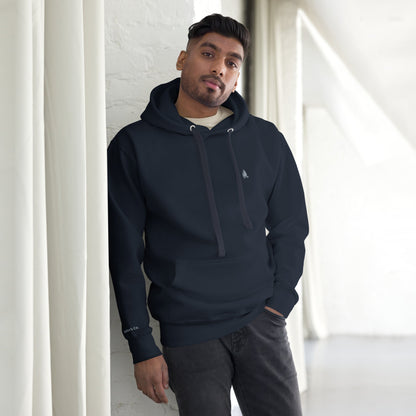 No Limits Nowhere Fast Fleece Premium Hoodie in Navy Blazer, front view on model
