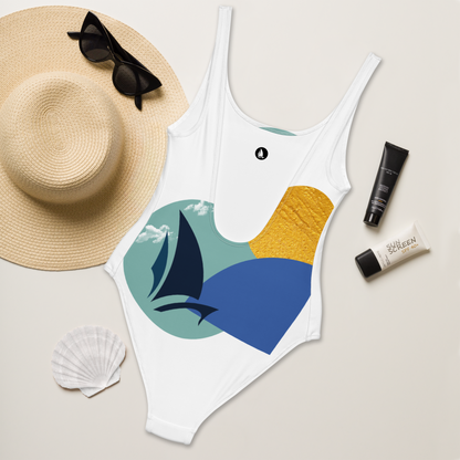 Inspired Fearless Light One-Piece Swimsuit, flat lay, back view