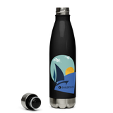 Daring Sunset Stainless Steel Water Bottle in Black, front view