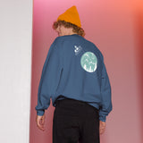 Après Ski Crewneck Sweatshirt Snowboarder in Black, back view