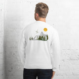 Après Ski Crewneck Sweatshirt Mountain Skier in Black, back view