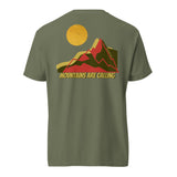 Daring Red Mountains T-Shirt in Moss, back view