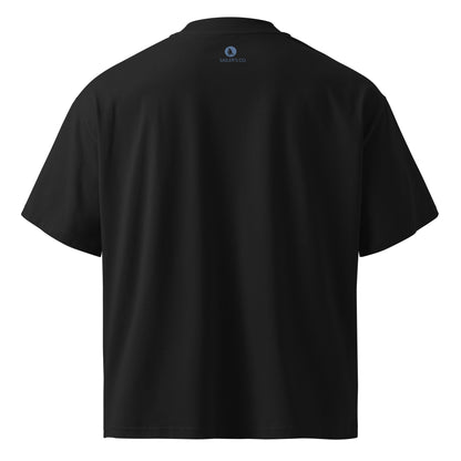 Daring Sunset Oversized T-Shirt in Black, back view