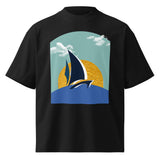 Daring Sunset Oversized T-Shirt in Black, front view