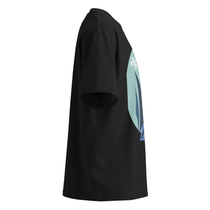 Daring Sunset Circle Oversized T-Shirt in Black, product photo