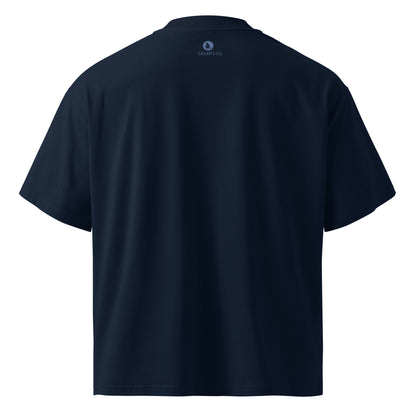 Daring Sunset Circle Oversized T-Shirt in Black, back view (3)
