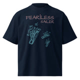 Inspired Fearless Sailer Shred Organic Oversized Tee in French Navy, front view