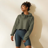 Classic Sailer Crop Hoodie in Black, front view (2)